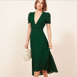 Reformation Dane dress Emerald